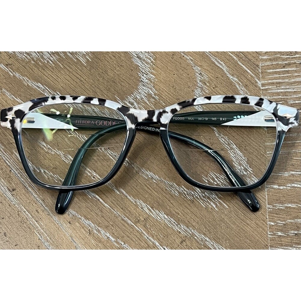 LULU GUINNESS Frame Only in Leopard Tortoiseshell W/Dark Teal CHIC GLAM DRAMA